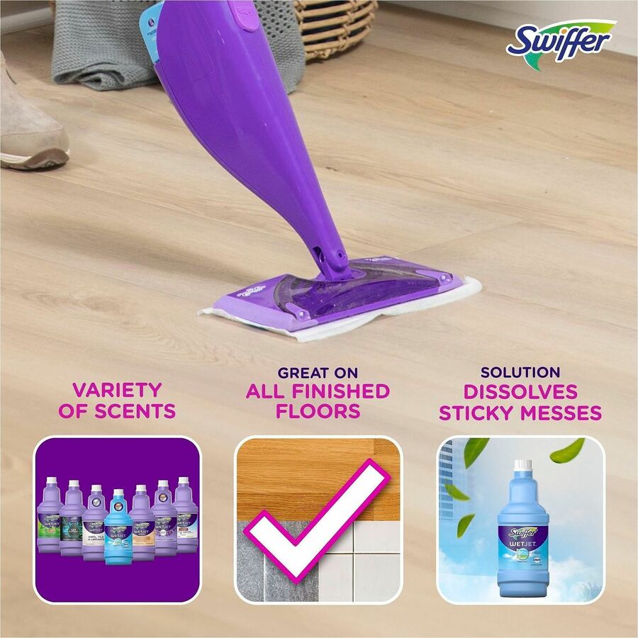 Swiffer WetJet MS Floor Cleaner, Multi Surface, Liquid, Gain Scent, 40.6 fl oz (1.3 quart), Green, 1 Bottle