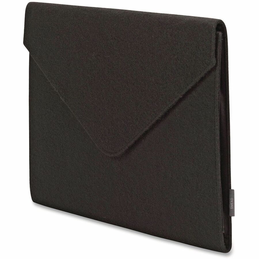 Smead Letter Expanding File, 8.5" x 11", 2" Expansion, 1 Pocket, Cloth, Black, Snap Closure