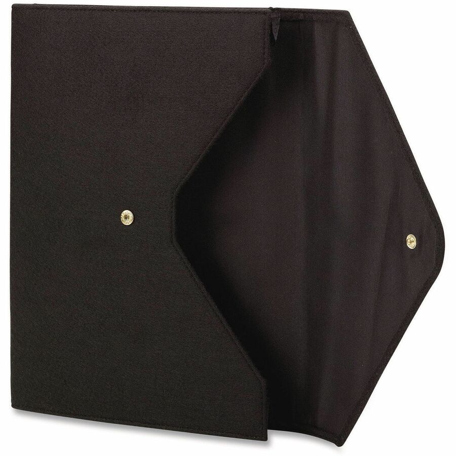 Smead Letter Expanding File, 8.5" x 11", 2" Expansion, 1 Pocket, Cloth, Black, Snap Closure