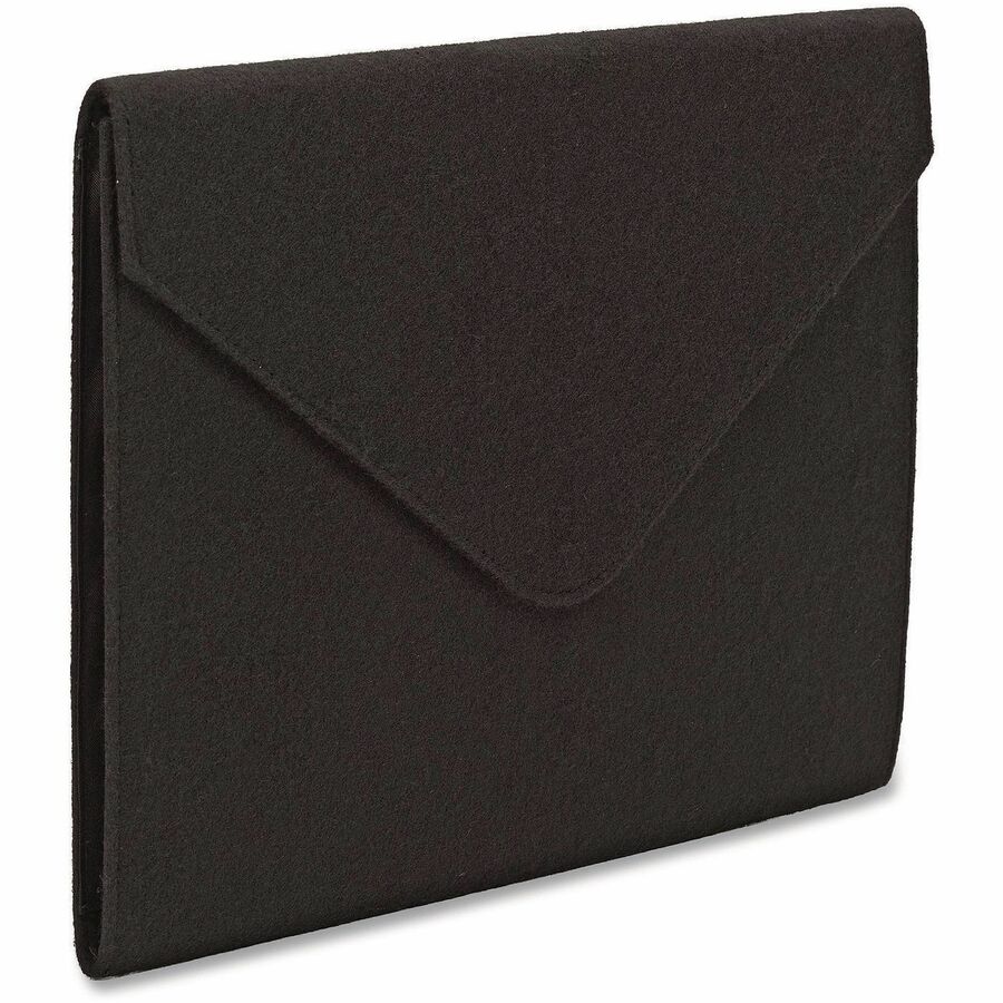 Smead Letter Expanding File, 8.5" x 11", 2" Expansion, 1 Pocket, Cloth, Black, Snap Closure