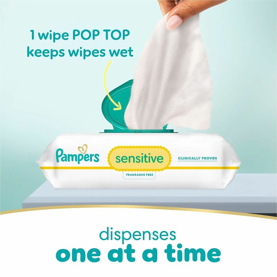Pampers Baby Wipes Sensitive, White, 56 Pack