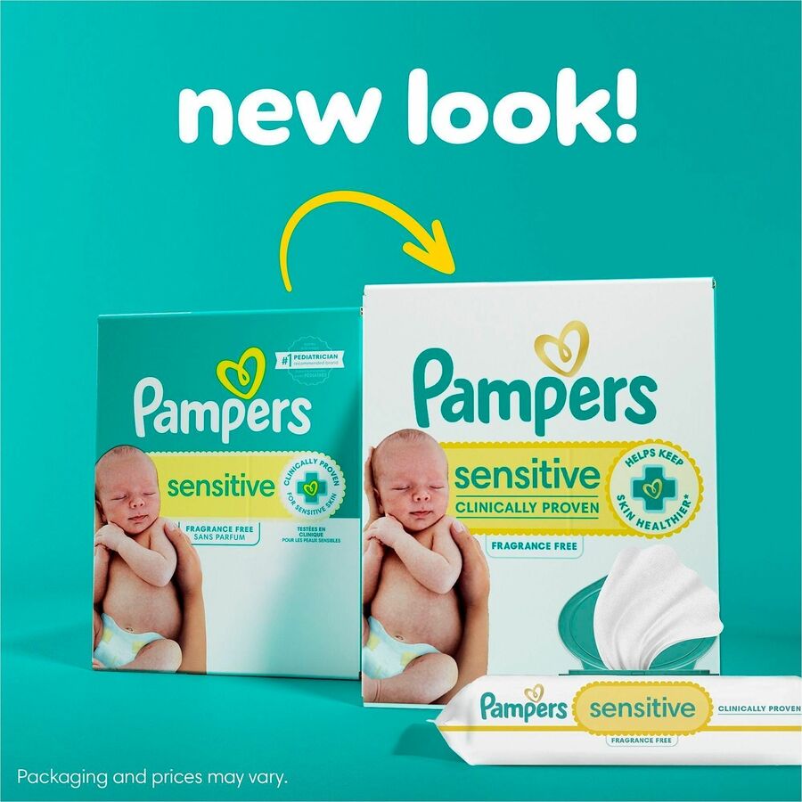 Pampers Baby Wipes Sensitive, White, 56 Pack