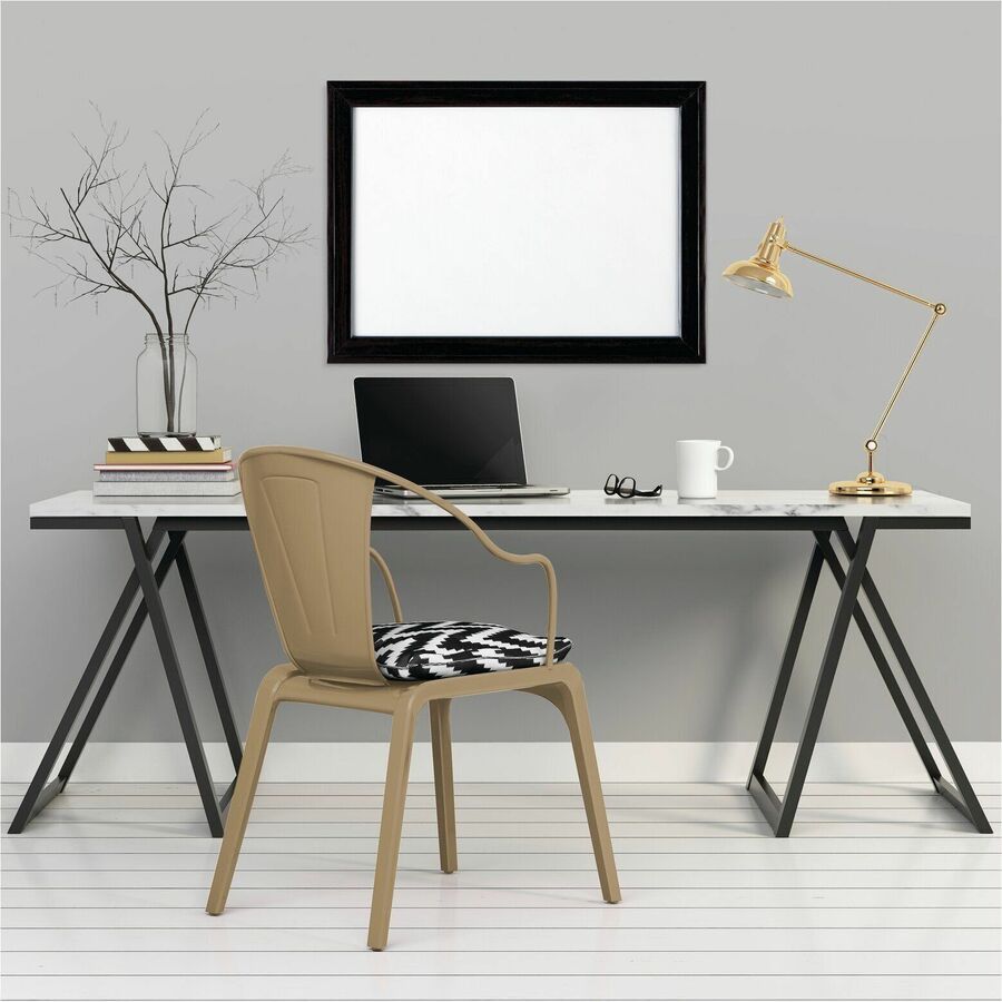 23" (1.9 ft) Width x 17" (1.4 ft) Height - White Painted Steel Surface - Ebony Wood Frame - Horizontal/Vertical - Magnetic - Smooth Writing, Easy to Clean - 1 Each