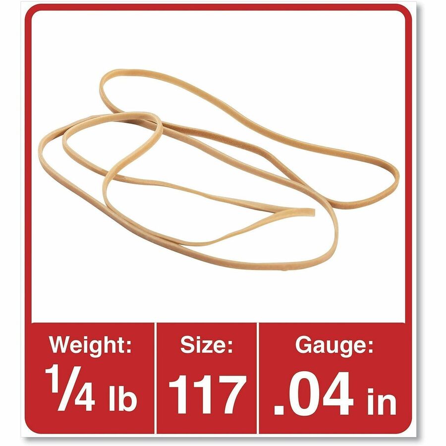 Universal Standard Rubber Bands, Size #117, 7" Length x 0.1" Width, Beige, Rubber, 50 Pack