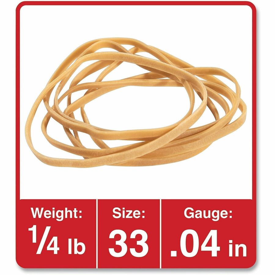 Universal Standard Rubber Bands, Size #33, 3.5" x 0.1", Beige, Rubber, 160 Pack
