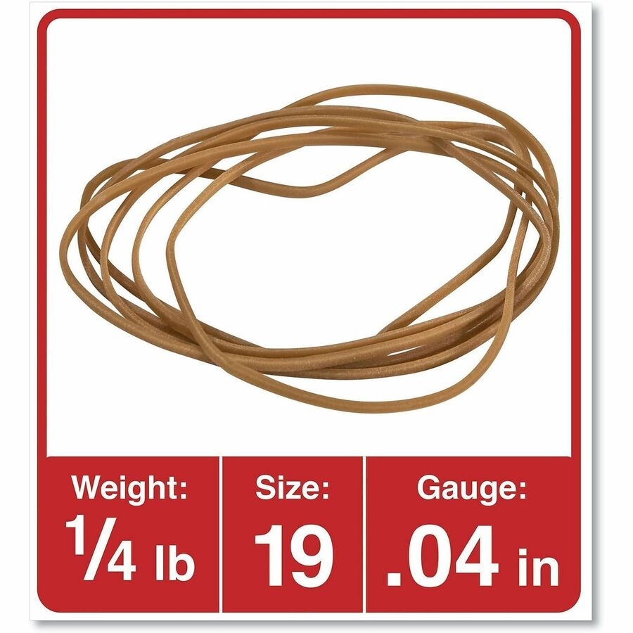 Universal Standard Rubber Bands, Size #19, 3.5" x 0.1", Beige, Rubber, 310 Pack