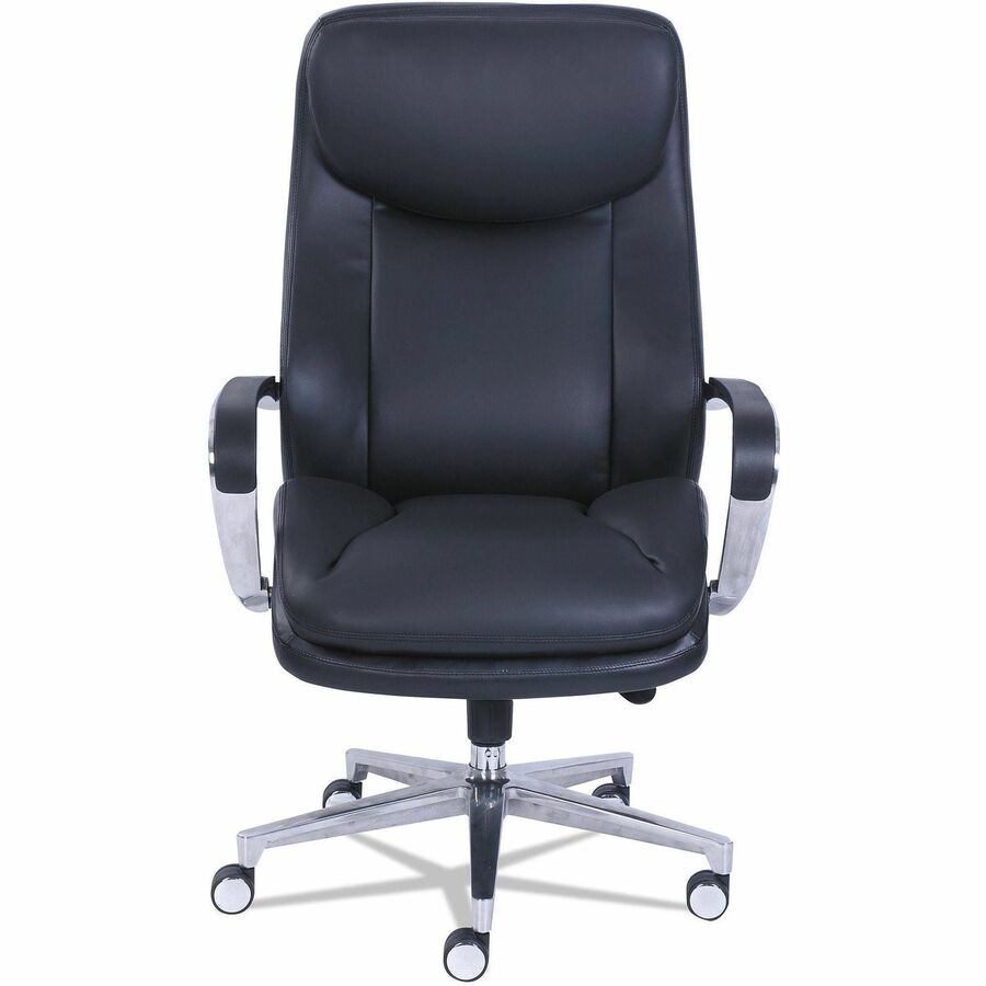 La-Z-Boy ComfortCore Chair, Black, Gel Memory Foam Seat, High Back, 5-Star Aluminum Base, Bonded Leather, 1 Each