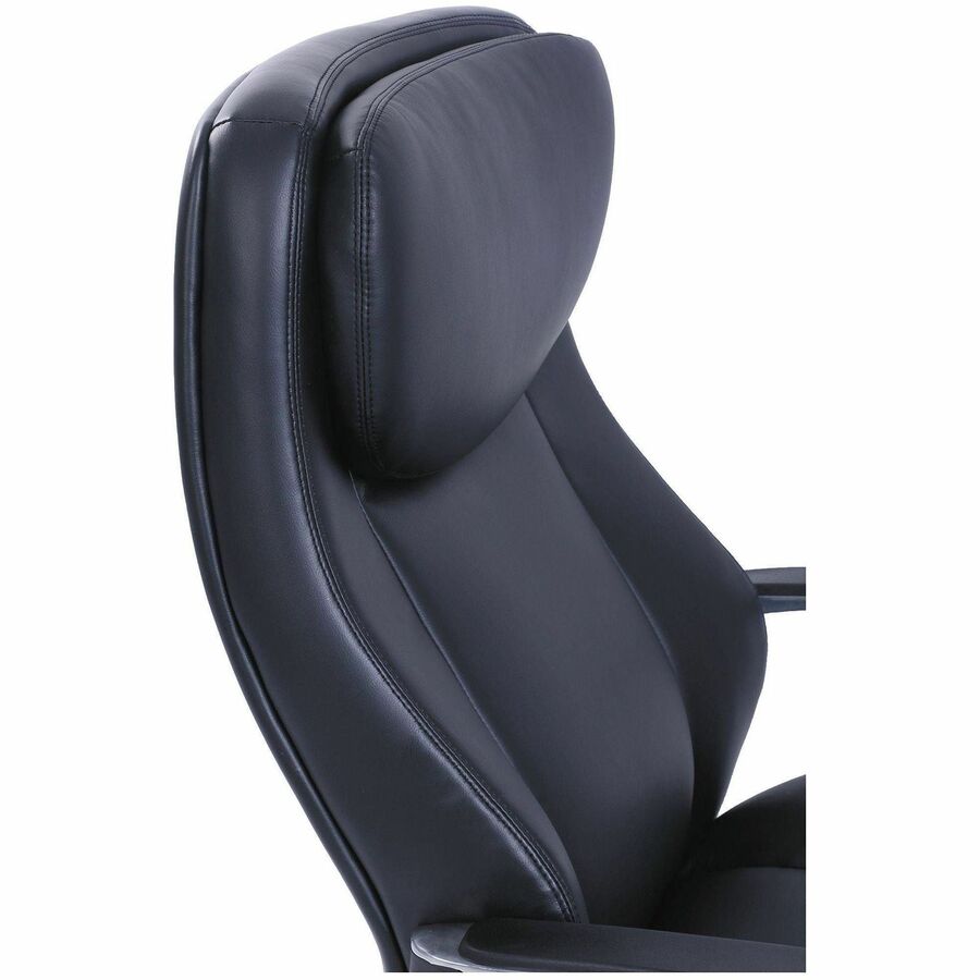 La-Z-Boy ComfortCore Chair, Black, Gel Memory Foam Seat, High Back, 5-Star Aluminum Base, Bonded Leather, 1 Each