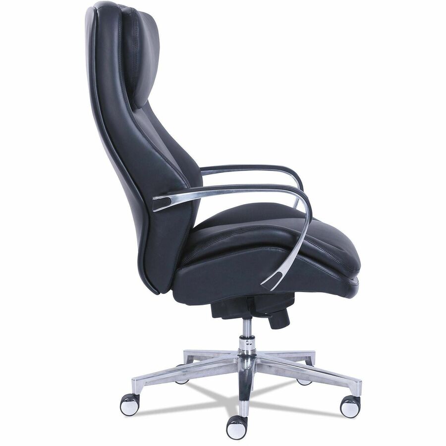 La-Z-Boy ComfortCore Chair, Black, Gel Memory Foam Seat, High Back, 5-Star Aluminum Base, Bonded Leather, 1 Each