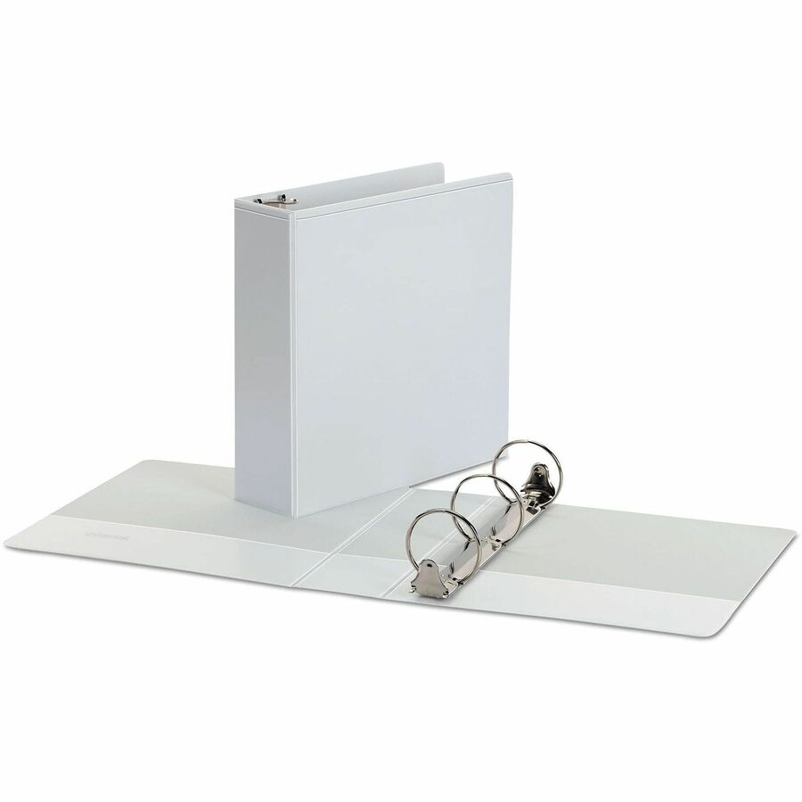 3" Binder Capacity - 460 Sheet Capacity - 3 Ring(s) - Fastener(s): Ring - Pocket(s): 2, Inside Front & Back - Polypropylene - White - Non-stick - 1 Each