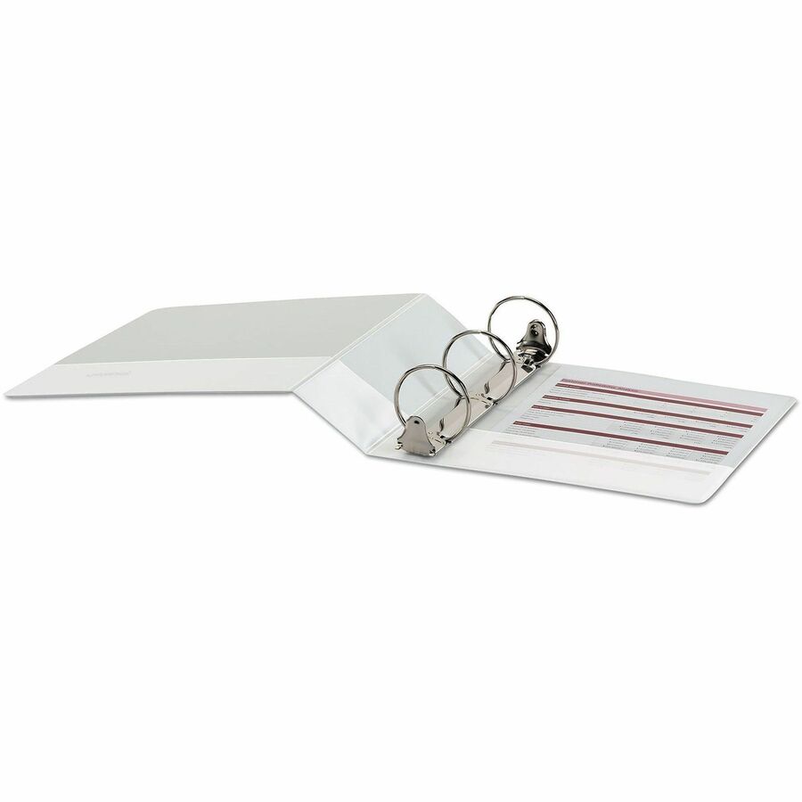 3" Binder Capacity - 460 Sheet Capacity - 3 Ring(s) - Fastener(s): Ring - Pocket(s): 2, Inside Front & Back - Polypropylene - White - Non-stick - 1 Each