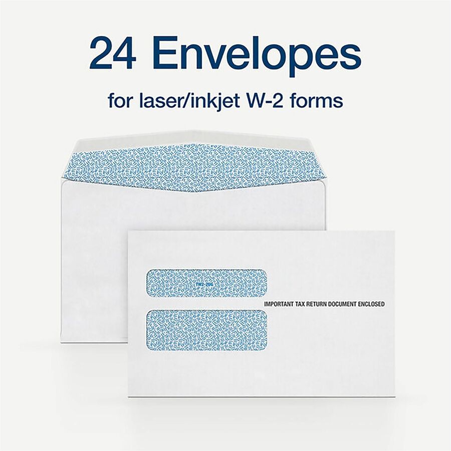 5 5/8" Width x 9" Length - 24 lb - Gummed Flap - White - Wove Paper - 24 / Pack