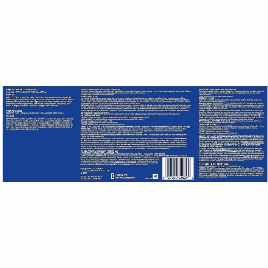 For Floor, Hard Surface - Concentrate - Spray - 128 fl oz (4 quart) - Clean & Fresh Scent - Recommended For: Bacteria Remover, Soil Remover, Fungi Remover, Mold Remover, Mildew Remover - pH Neutral, Disinfectant, Deodorize - Yellow - 4 / Carton