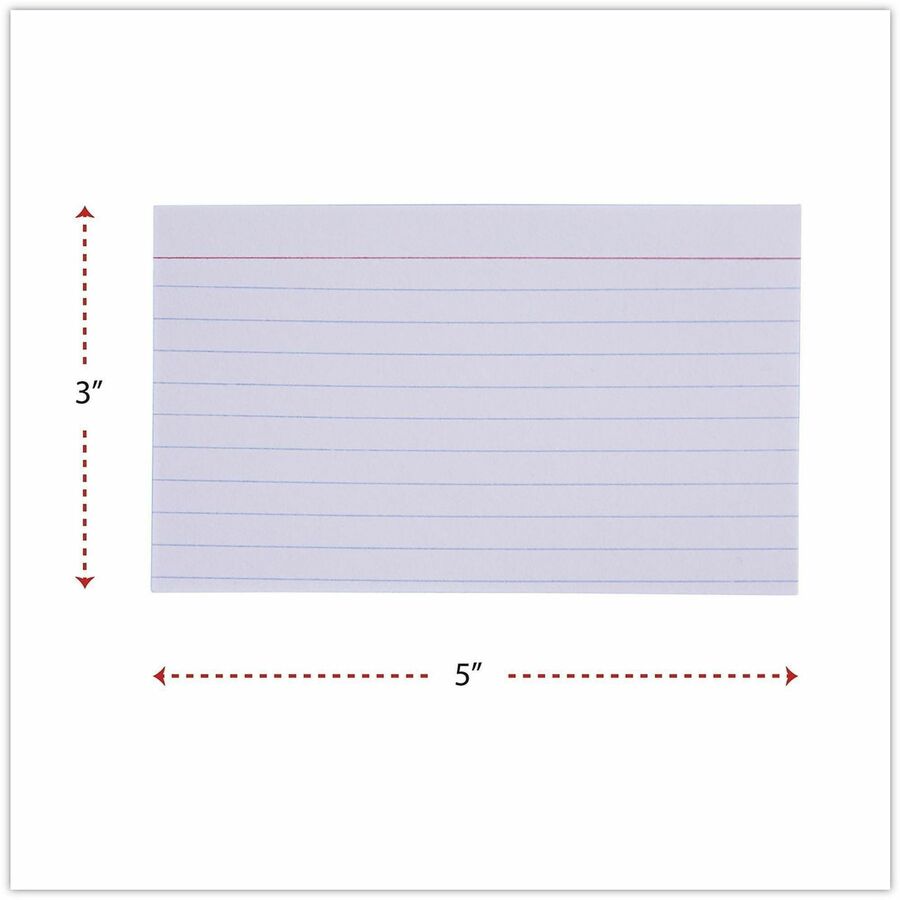 Universal Printable Index Cards, 3" x 5", Ruled, Acid-Free, White, 100 Pack