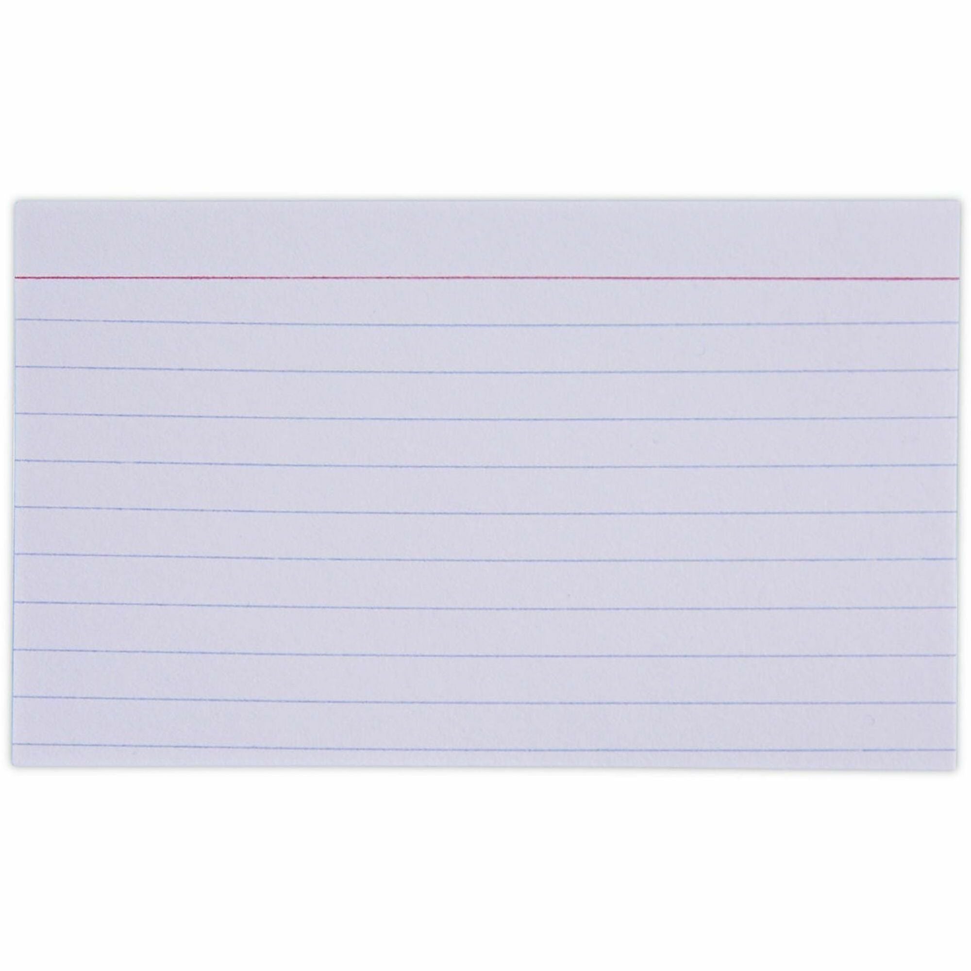 Universal Printable Index Cards, 3" x 5", Ruled, Acid-Free, White, 100 Pack