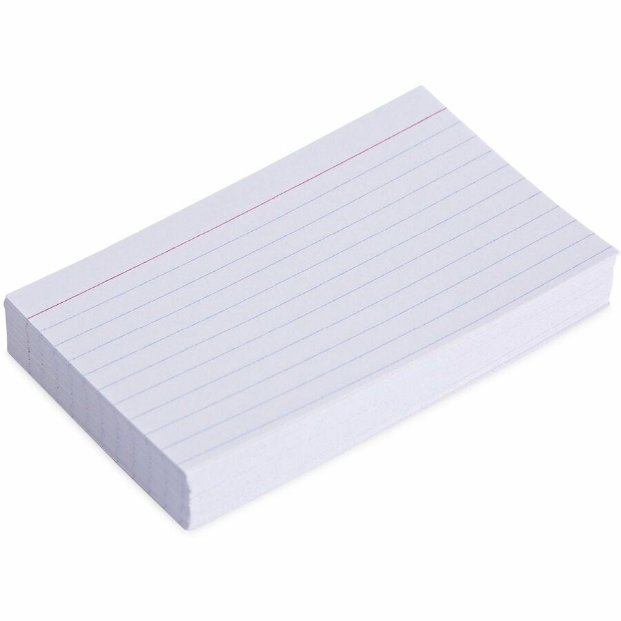 Universal Printable Index Cards, 3" x 5", Ruled, Acid-Free, White, 100 Pack