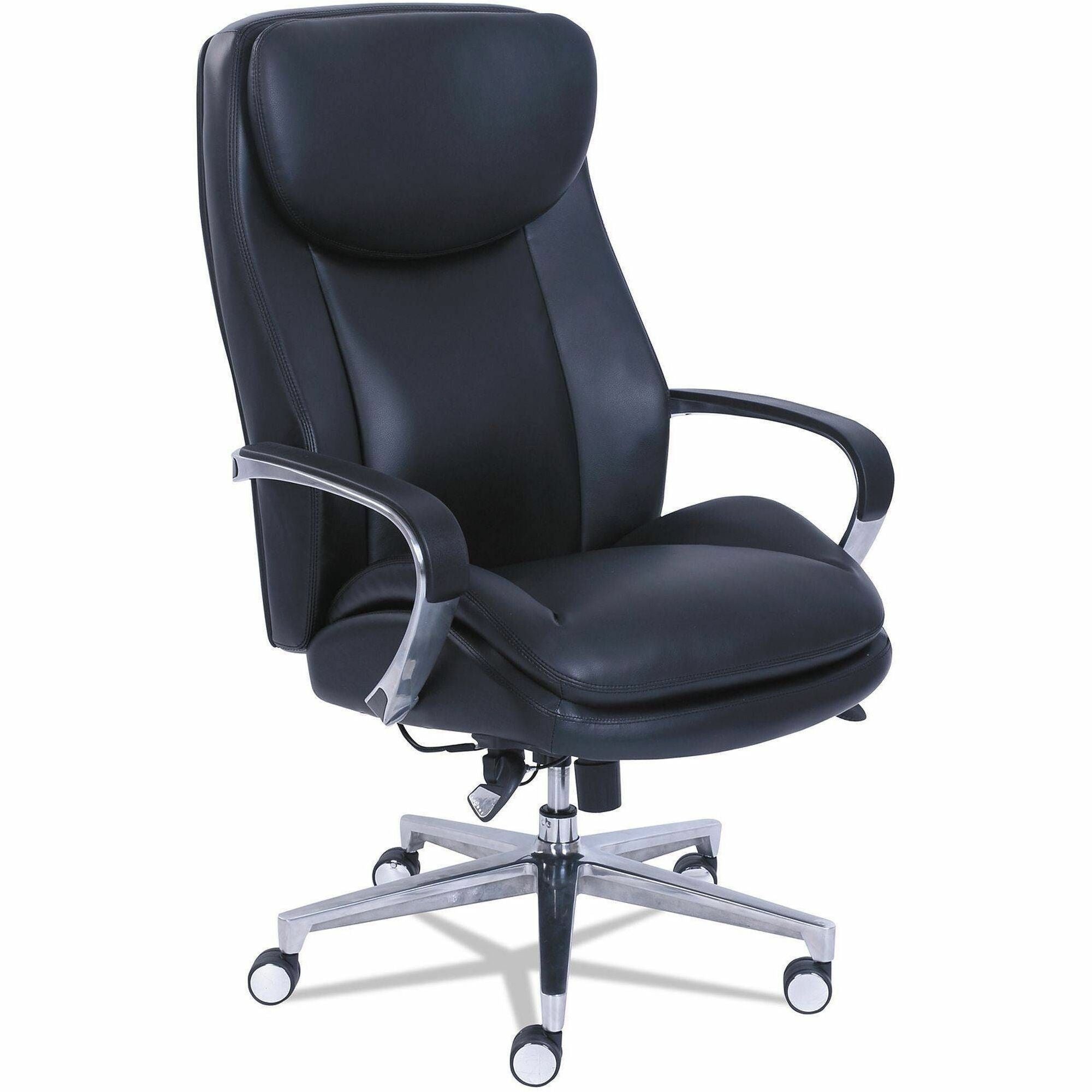 Black Seat Color - Gel, Memory Foam Seat Material - Black Back Color - High Back - 5-star Base - Bonded Leather - Armrest - 1 Each