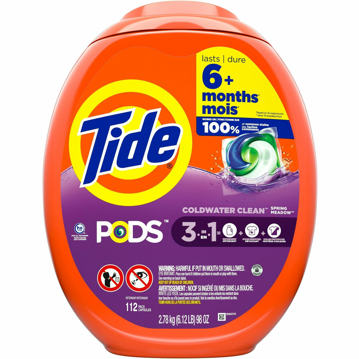 Tide Pods Laundry Detergent, Spring Meadow Scent, Concentrated, 112 Pods per Pack