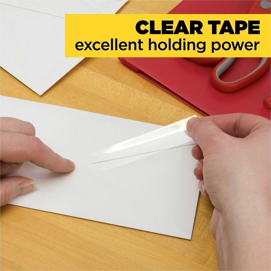 27.78 yd Length x 0.75" Width - 1" Core - Matte - Clear - For Office, Mending, Holding, Splicing - 12 / Pack