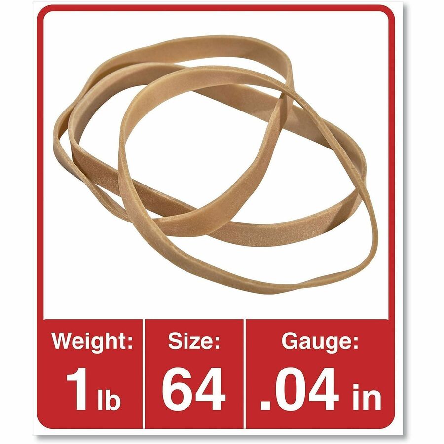Universal Standard Rubber Bands, Size #64, 3.5" x 0.3", Beige, Rubber, 80 Pack