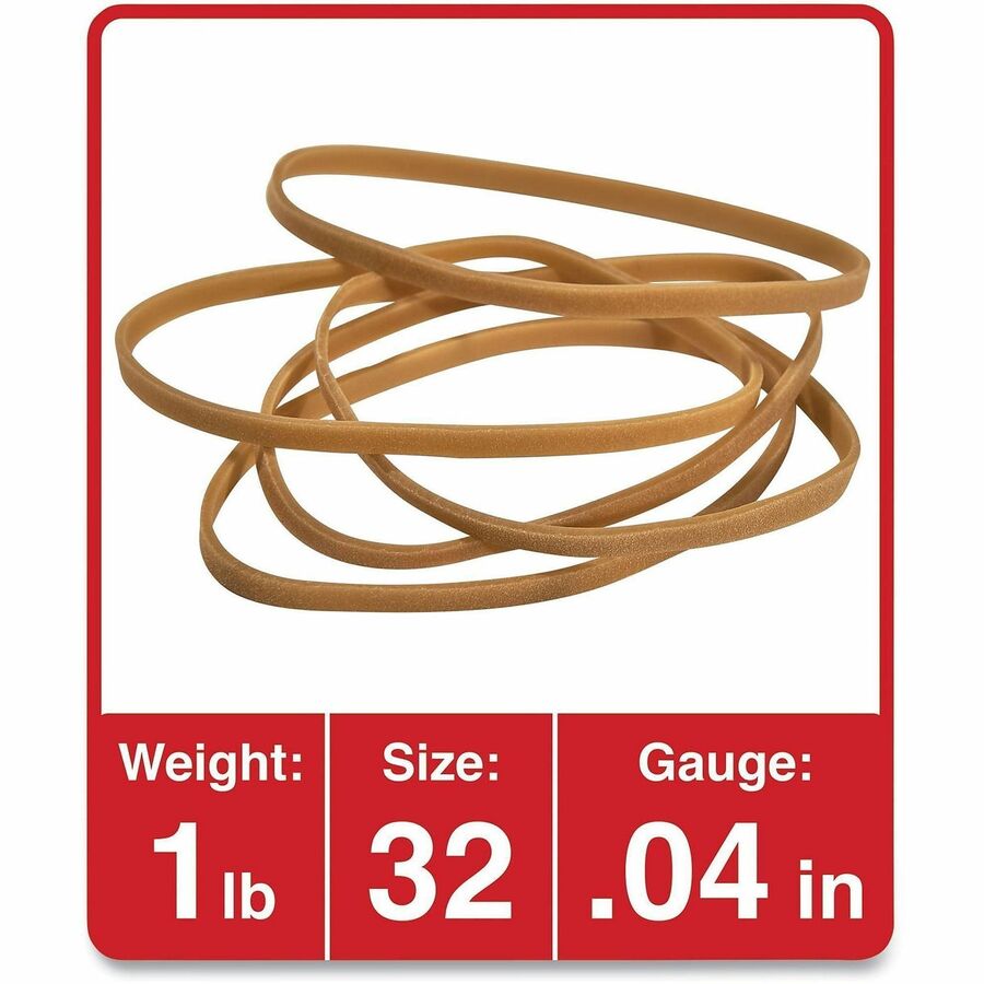 Universal Standard Rubber Bands - Size: #32 - 3" Length x 0.1" Width - Elastic - Rubber - Beige - 820 / Pack
