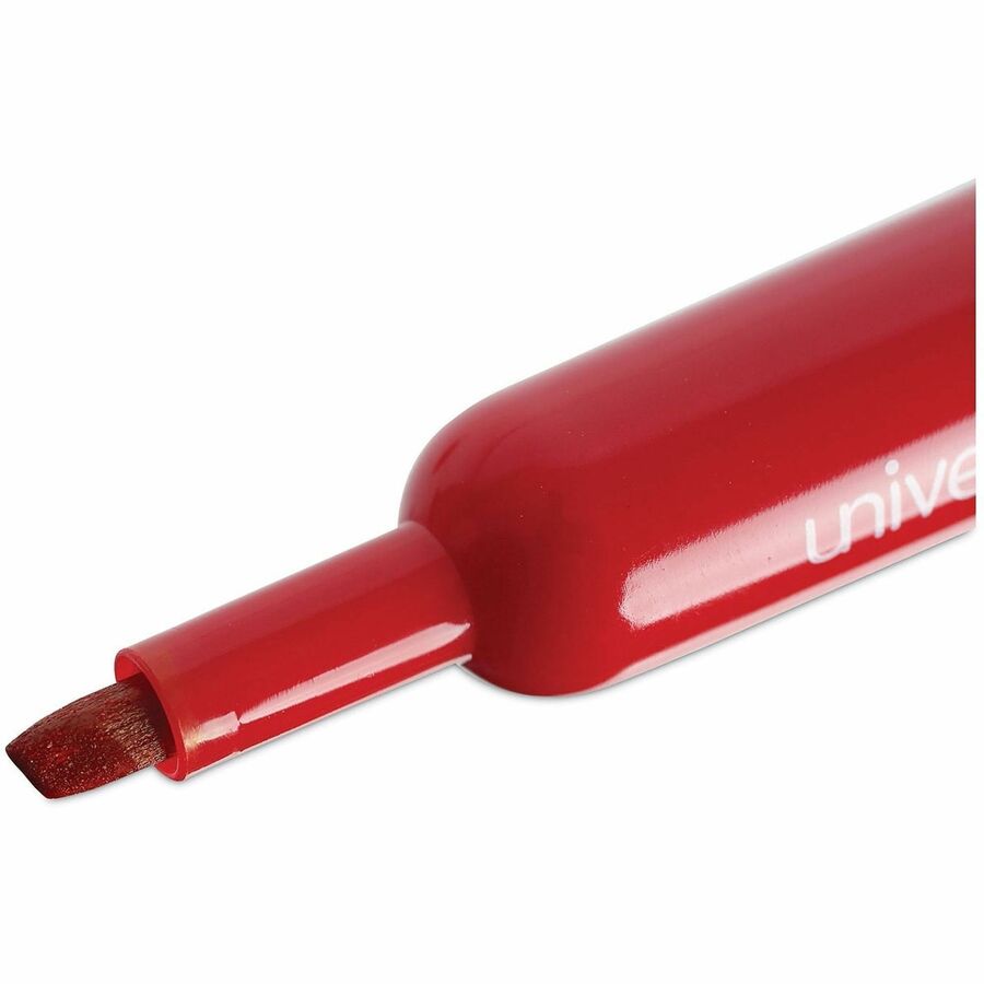Universal Permanent Marker - Red Ink - Plastic Barrel - Office, Project, Label - 1 Dozen