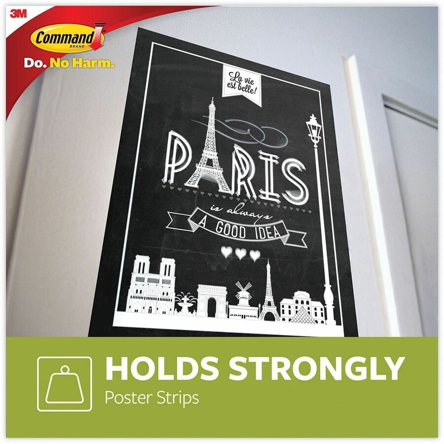 1.75" Length x 0.62" Width x 500 mil Thickness - White - Damage Resistant, Mark Resistant - For Poster, Indoor, Hanging, Smooth Surface, Artwork, Sign, Home, Office, Decorating, Multi Surface - 256 / Pack