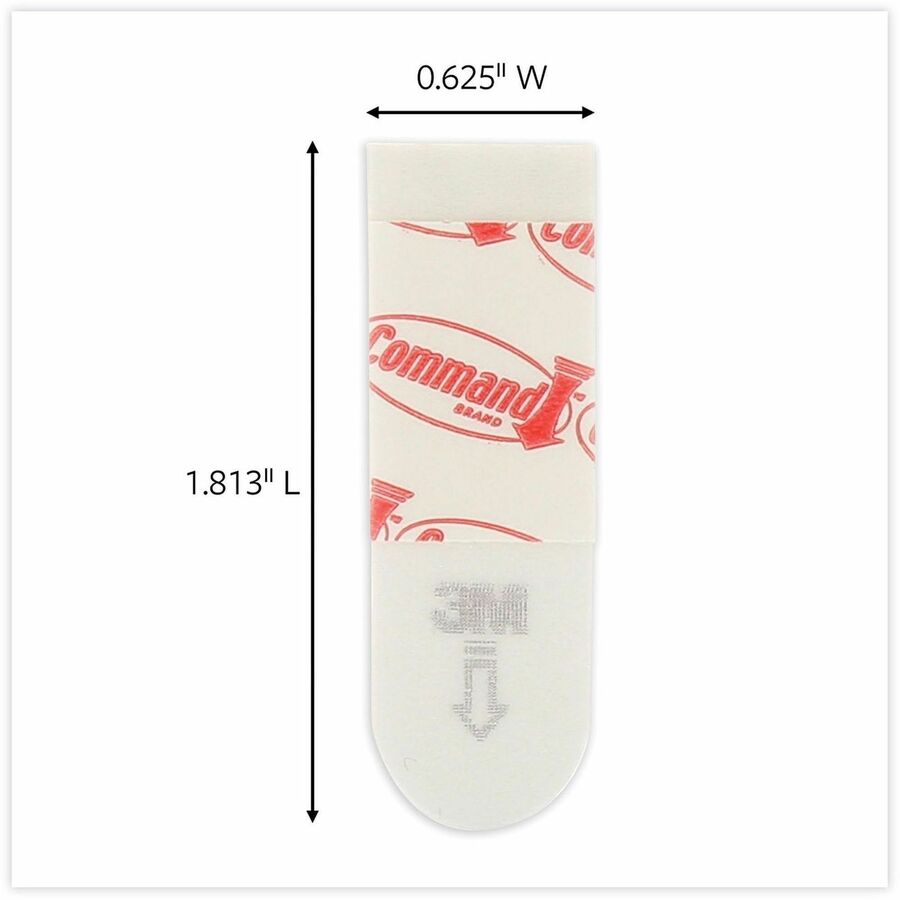 1.75" Length x 0.62" Width x 500 mil Thickness - White - Damage Resistant, Mark Resistant - For Poster, Indoor, Hanging, Smooth Surface, Artwork, Sign, Home, Office, Decorating, Multi Surface - 256 / Pack
