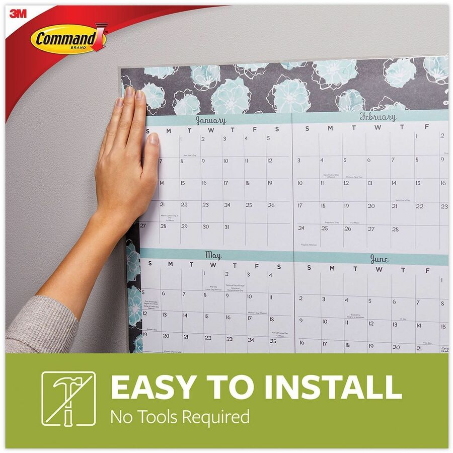 1.75" Length x 0.62" Width x 500 mil Thickness - White - Damage Resistant, Mark Resistant - For Poster, Indoor, Hanging, Smooth Surface, Artwork, Sign, Home, Office, Decorating, Multi Surface - 256 / Pack