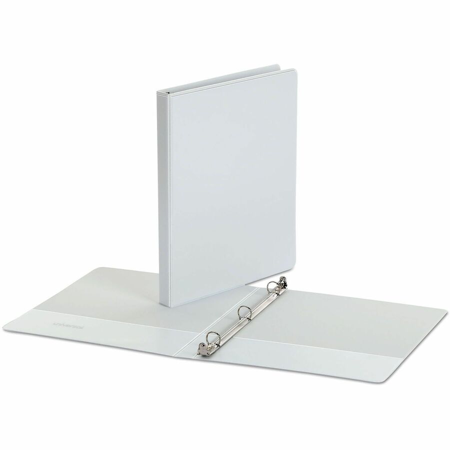 1/2" Binder Capacity - 100 Sheet Capacity - 3 Ring(s) - Fastener(s): Ring - Pocket(s): 2, Inside Front & Back - Polypropylene - White - Non-stick - 1 Each