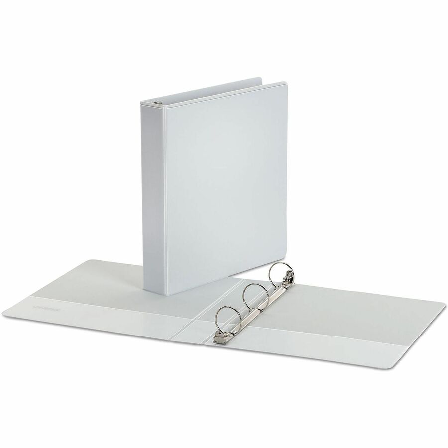 1 1/2" Binder Capacity - 275 Sheet Capacity - 3 Ring(s) - Fastener(s): Ring - Pocket(s): 2, Inside Front & Back - Polypropylene - White - Non-stick - 1 Each