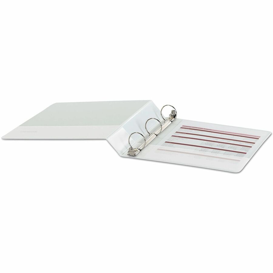 1 1/2" Binder Capacity - 275 Sheet Capacity - 3 Ring(s) - Fastener(s): Ring - Pocket(s): 2, Inside Front & Back - Polypropylene - White - Non-stick - 1 Each