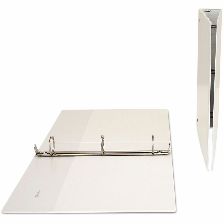 1 1/2" Binder Capacity - 275 Sheet Capacity - 3 Ring(s) - Fastener(s): Ring - Pocket(s): 2, Inside Front & Back - Polypropylene - White - Non-stick - 1 Each