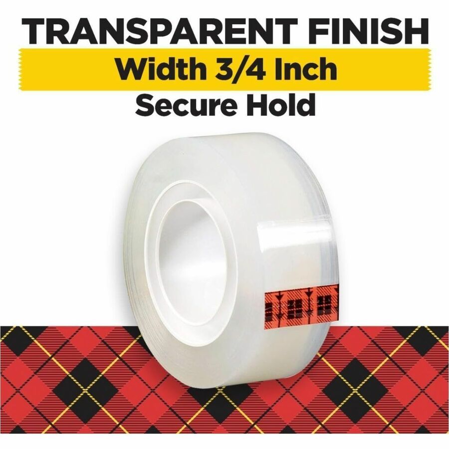 Scotch Super-Hold Tape, 0.75" x 27.78 yd, Clear, Matte Acetate, Synthetic Acrylic Adhesive, Dispenser Included, Moisture Resistant, 24 Pack
