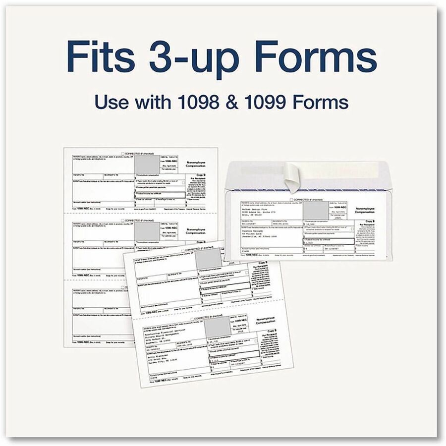 Security - 3 3/4" Width x 8 3/4" Length - 24 lb - Peel & Seal - White - Wove Paper - 24 / Pack