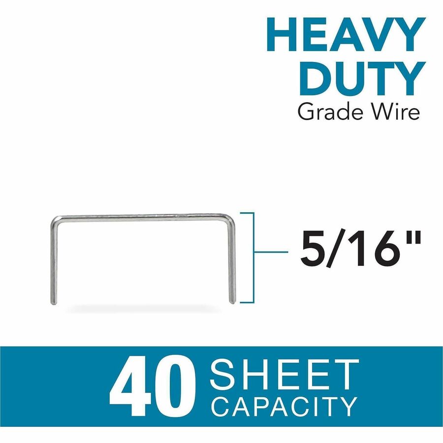 Heavy Duty - 5/16" Leg - Holds 40 Sheet(s) - for Paper - Yellow - 1050 / Box