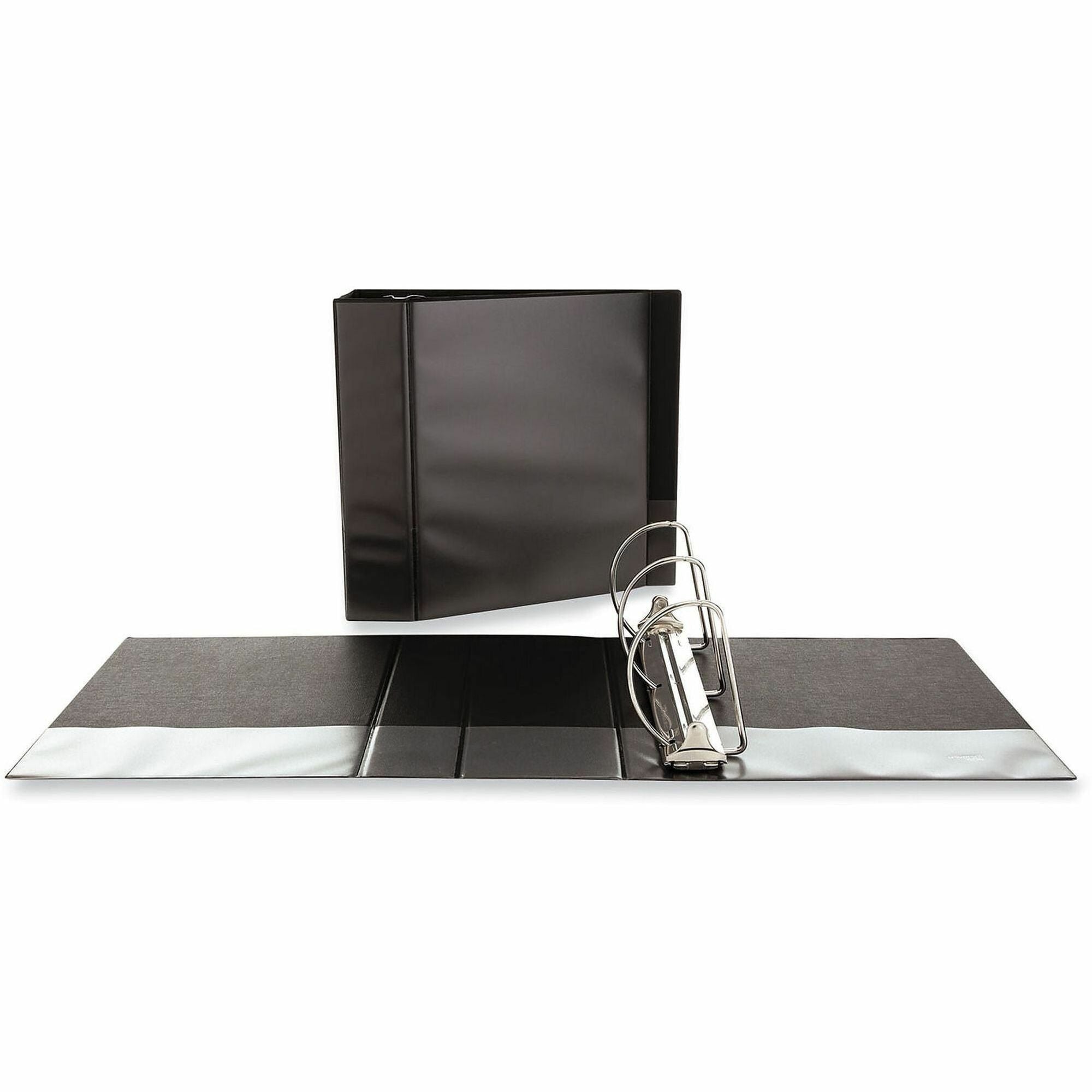 5" Binder Capacity - 950 Sheet Capacity - 3 Ring(s) - Fastener(s): Ring - Pocket(s): 2, Inside Front & Back - Polypropylene - Black - Non-stick - 1 Each