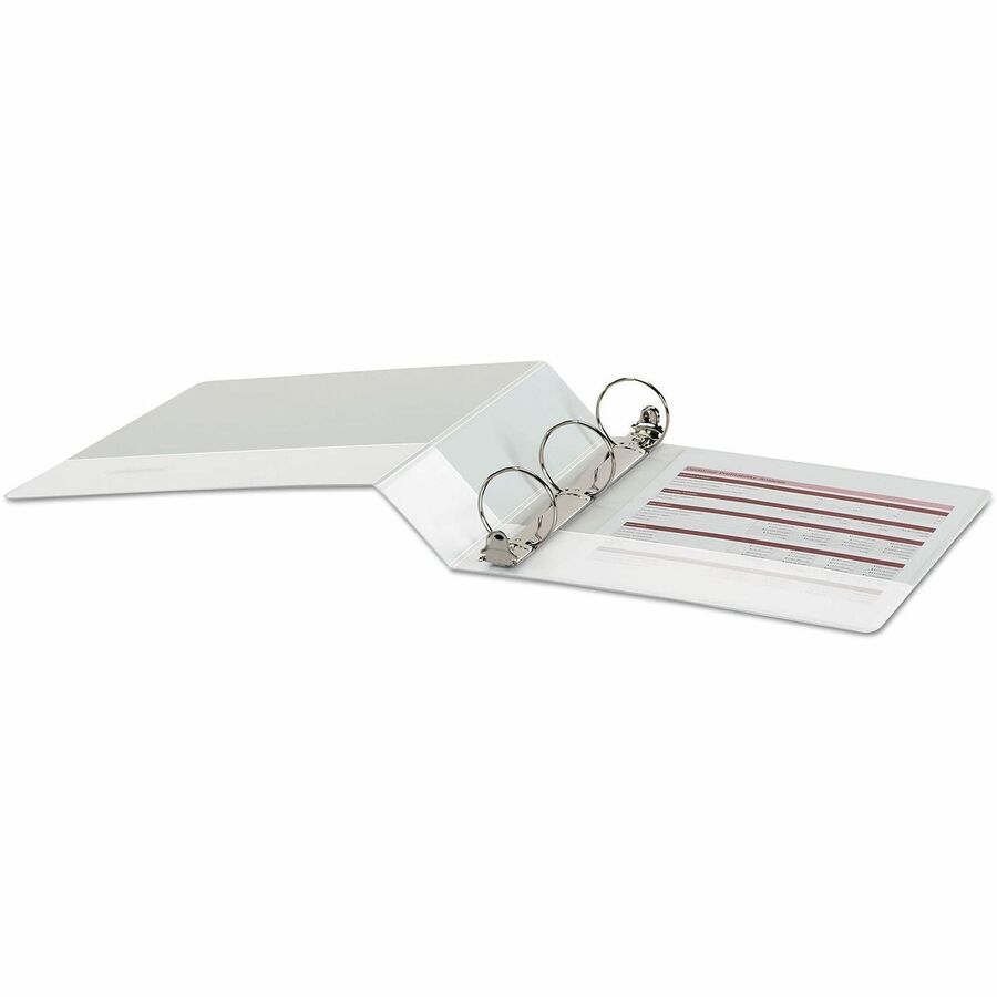 2" Binder Capacity - 375 Sheet Capacity - 3 Ring(s) - Fastener(s): Ring - Pocket(s): 2, Inside Front & Back - Polypropylene - White - Non-stick - 1 Each