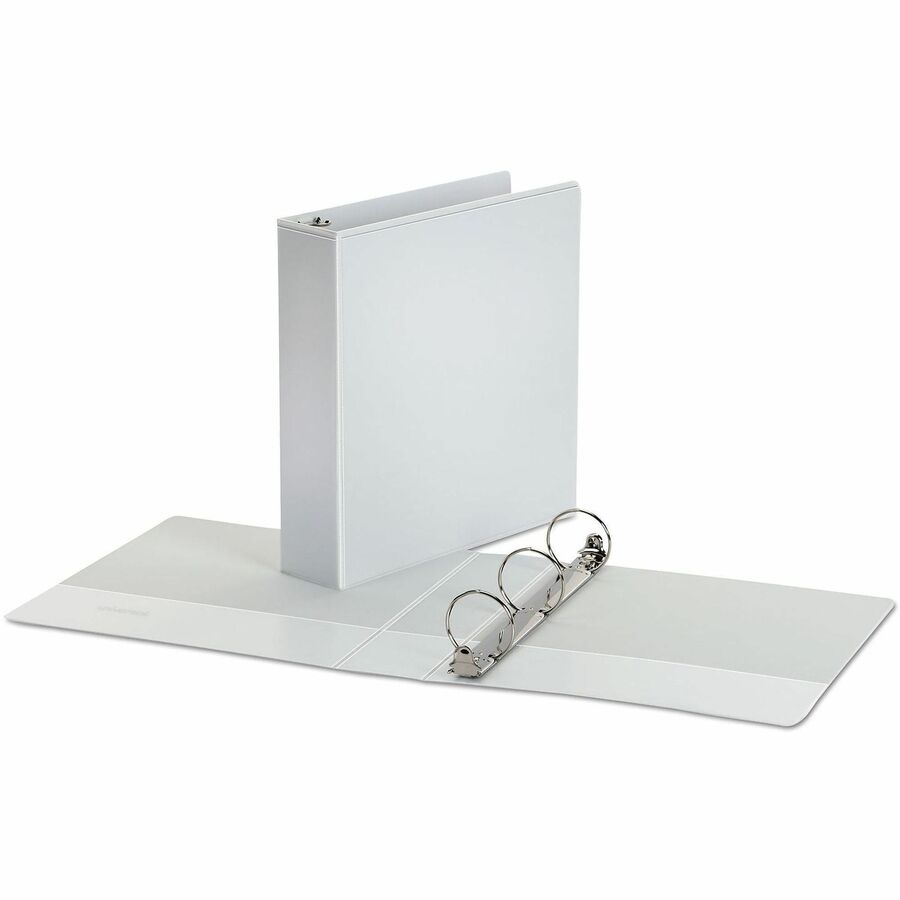 2" Binder Capacity - 375 Sheet Capacity - 3 Ring(s) - Fastener(s): Ring - Pocket(s): 2, Inside Front & Back - Polypropylene - White - Non-stick - 1 Each
