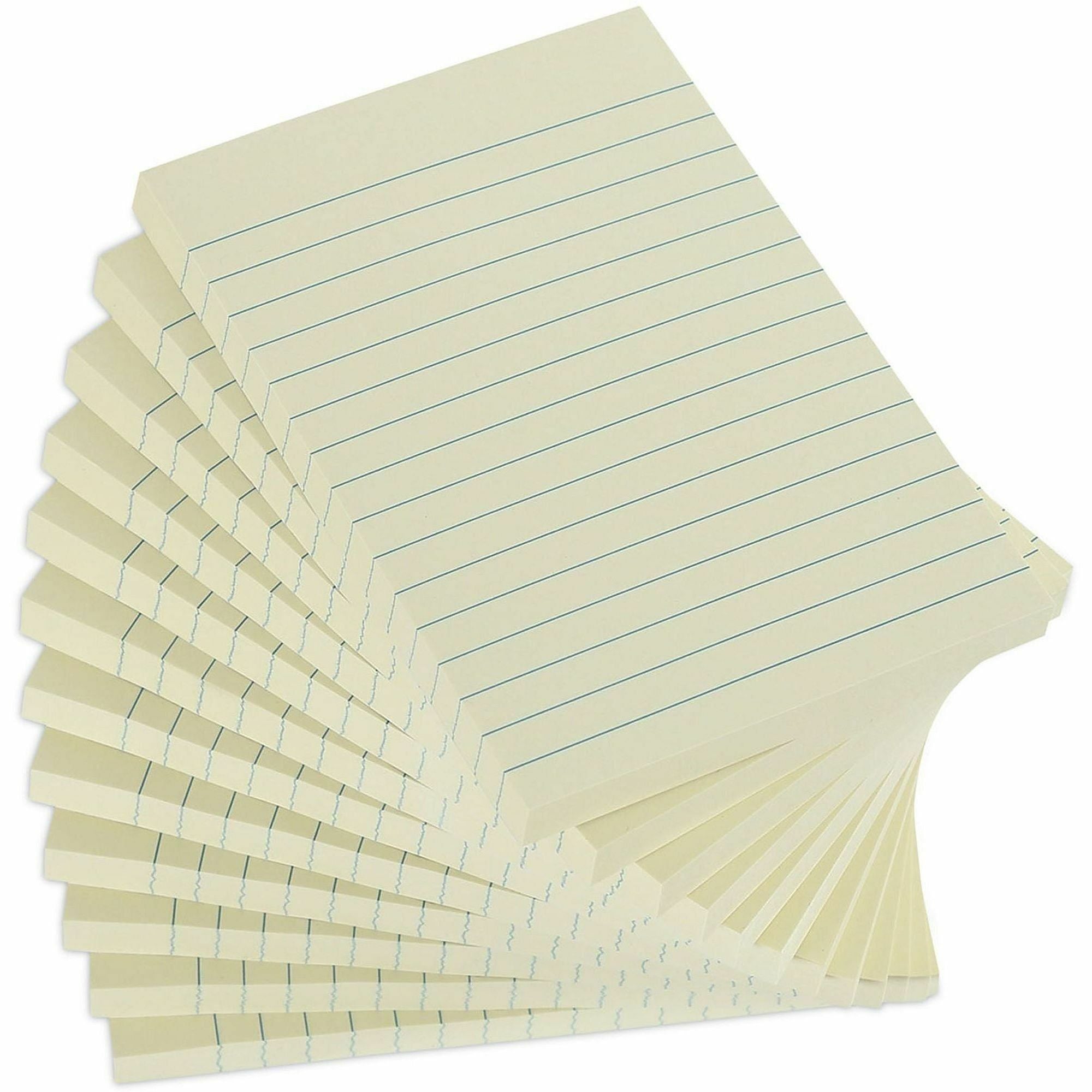 Universal Note Pad, 4" x 6", Rectangle, Unruled, Yellow, 100 Sheets per Pad, Self-stick, Repositionable, Recycled, 12 Pack