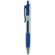 Universal Comfort Grip Gel Pen - Retractable - Blue Ink - Gel-based, Water Based - Clear, Blue Barrel - 1 Dozen