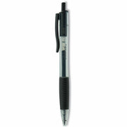 Universal Comfort Grip Gel Pen - Retractable - Black Ink - Gel-based, Water Based - Clear, Black Barrel - 1 Dozen