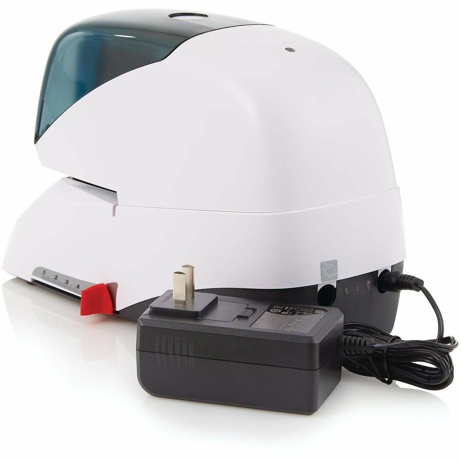 Staples Upto 60 Sheet - Holds Upto 5000 Staple - 2" Throat Depth - Front Loading - White - Plastic, Metal - 1 Each