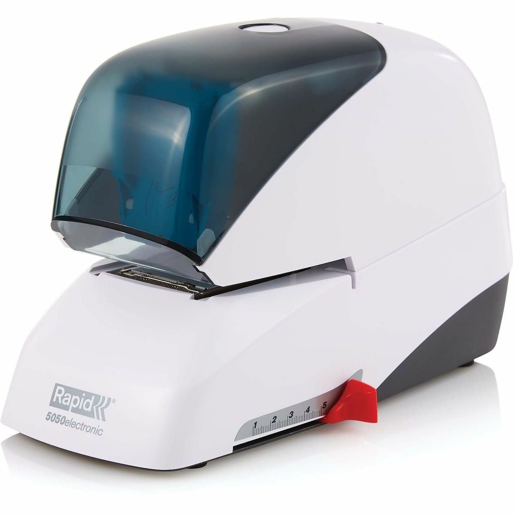 Staples Upto 60 Sheet - Holds Upto 5000 Staple - 2" Throat Depth - Front Loading - White - Plastic, Metal - 1 Each