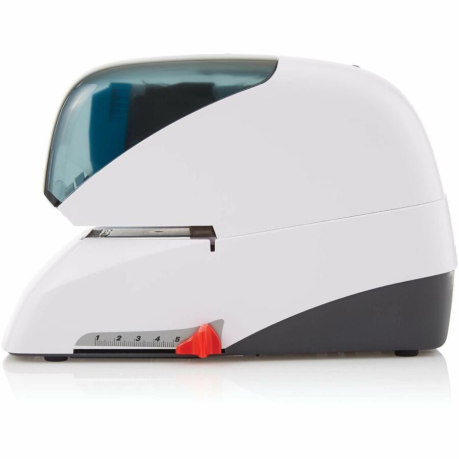 Staples Upto 60 Sheet - Holds Upto 5000 Staple - 2" Throat Depth - Front Loading - White - Plastic, Metal - 1 Each