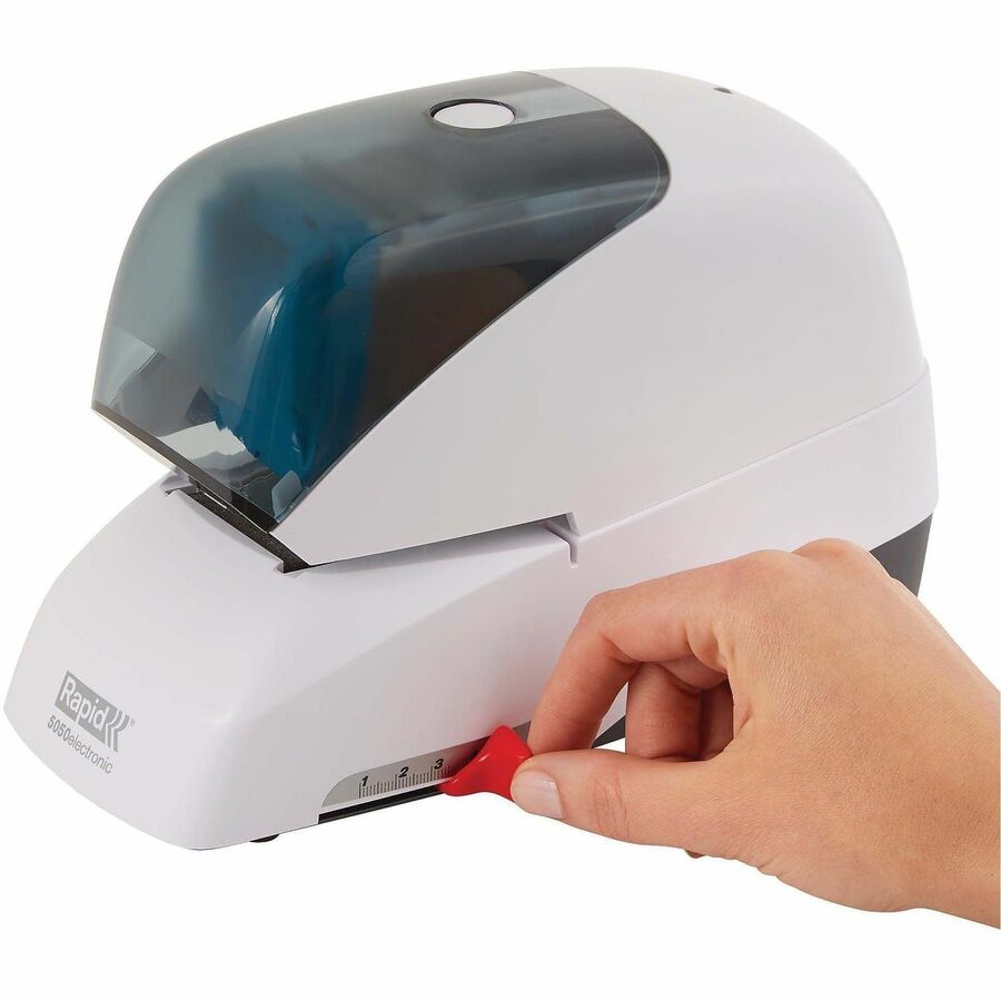 Staples Upto 60 Sheet - Holds Upto 5000 Staple - 2" Throat Depth - Front Loading - White - Plastic, Metal - 1 Each