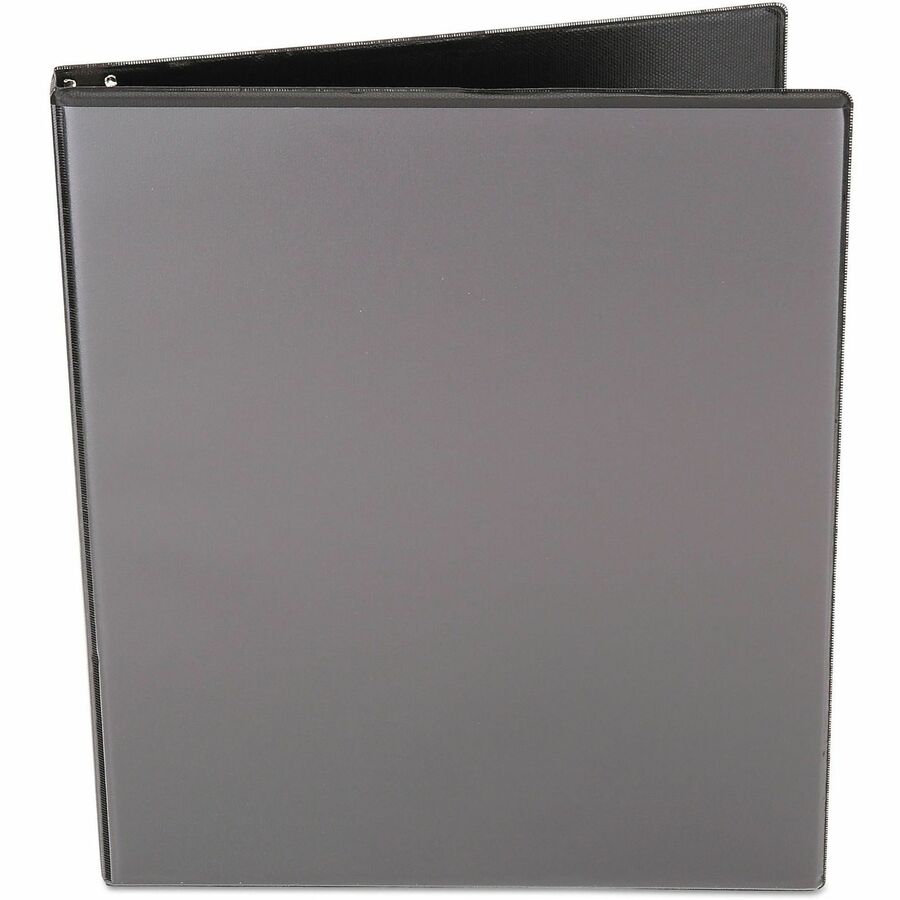 1/2" Binder Capacity - 100 Sheet Capacity - 3 Ring(s) - Fastener(s): Ring - Pocket(s): 2, Inside Front & Back - Polypropylene - Black - Non-stick - 1 Each