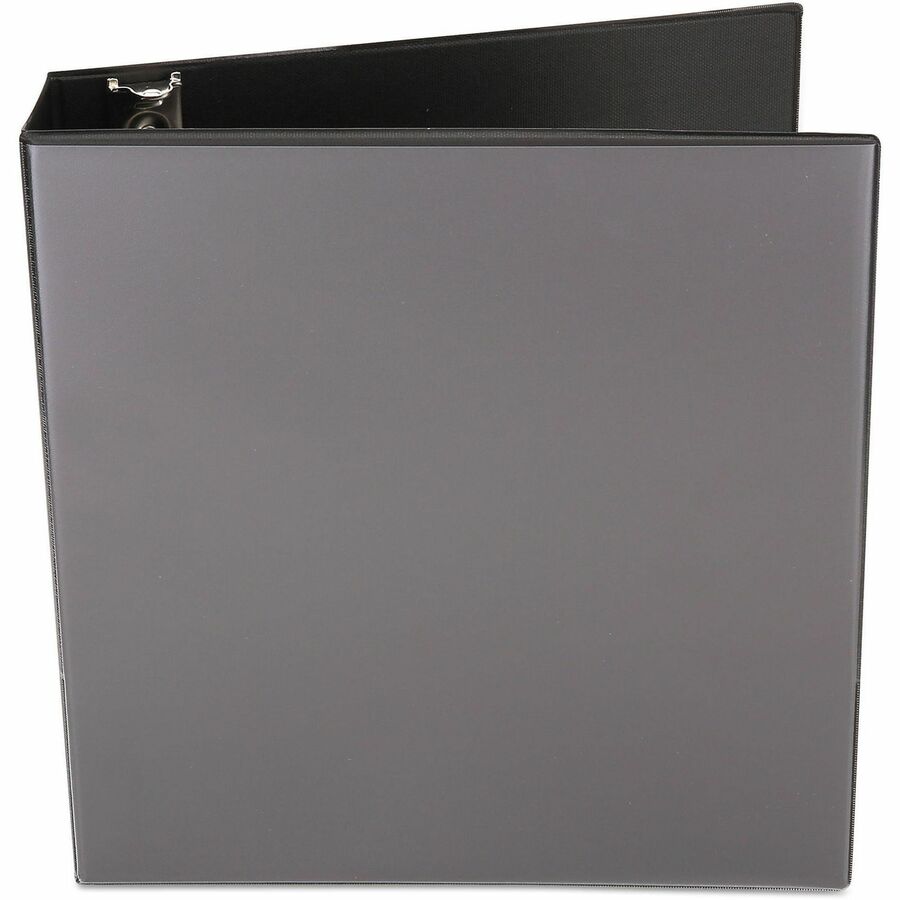 2" Binder Capacity - 375 Sheet Capacity - 3 Ring(s) - Fastener(s): Ring - Pocket(s): 2, Inside Front & Back - Polypropylene - Black - Non-stick - 1 Each