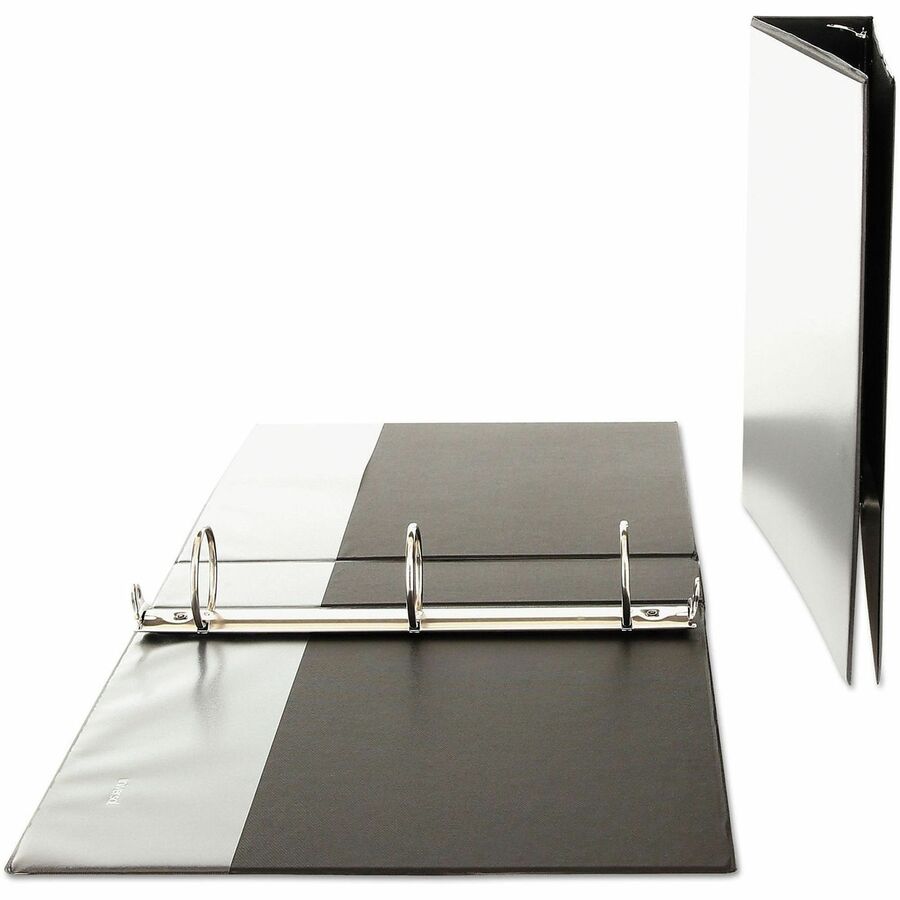2" Binder Capacity - 375 Sheet Capacity - 3 Ring(s) - Fastener(s): Ring - Pocket(s): 2, Inside Front & Back - Polypropylene - Black - Non-stick - 1 Each