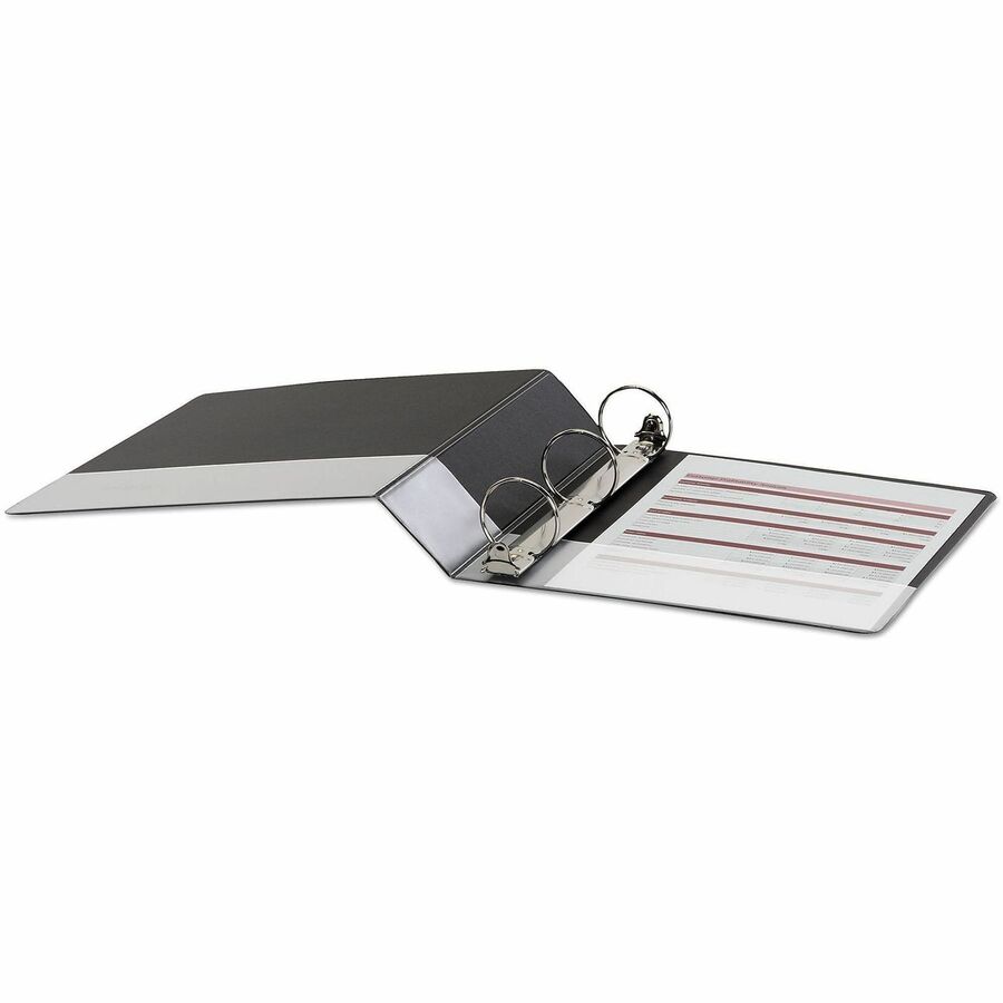2" Binder Capacity - 375 Sheet Capacity - 3 Ring(s) - Fastener(s): Ring - Pocket(s): 2, Inside Front & Back - Polypropylene - Black - Non-stick - 1 Each